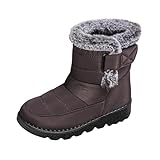 Brown Women's Snow Boots Fashion Casual Winter Solid...