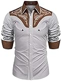 COOFANDY Men's Cowboy Custume Denim Long Sleeve Button...