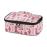 CIJEMAPW Cowgirl Boots Insulated Lunch Box Cactus Pink...
