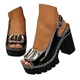 YAVSDN Platform Heels for Women Peep Toe Sandals Block...