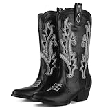 CELNEPHO Cowboy Boots For Women Black Cowgirl Boots...