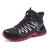 Queday Black Waterproof Hiking Boots Mens Lightweight...