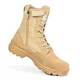 IODSON Men's Military Tactical Work Boots with Side...