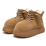 CTKVbmeoi Retro Platform Suede Snow Boots for Women...