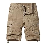 Men's Summer Fashion Cargo Shorts Solid Color Outdoor...