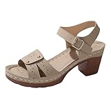 ZSpzx Women Platforms Heeled Sandals Leather Open Toe...