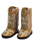 American Fashion World Light Brown Eagle Cowboy Boot...