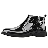 Shoes Men's Business Dress Pointed Patent Leather Boots...