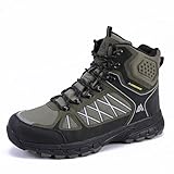 Queday Green Waterproof Hiking Boots Mens Lightweight...