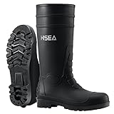 HISEA Men's Steel Toe Rain Boots PVC Rubber Boots,...