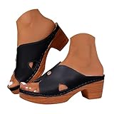 Women Platforms Heeled Sandals Leather Solid Color...