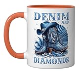 Country Western Cowboy Cowgirl Boots Hat Denim And...