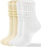 HONGTEYA Crew Socks for Women Cozy Cotton Slouchy...