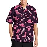 JOJOART Men's Hawaiian Shirt Short Sleeve Cowgirl Boots...