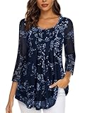 LALAGEN Womens Blouse Casual 3 4 Sleeve Tunic Tops...