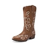 DREAM PAIRS Women's Cowboy Cowgirl Western Mid Calf...