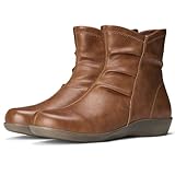 SUEDI Women's Ankle Boots Flat Booties Ruched Casual...