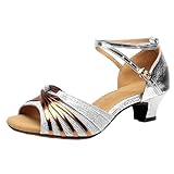Elegant Strap Latin Dance Heels Comfortable Mid Heel...