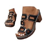 Chunky Heel Solid Color Ethnic Fashion Sandals For...
