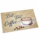 but First Coffee Indoor Door Mat, Farmhouse Latte Hot...