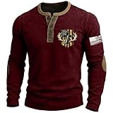 Graphic T-Shirts for Men Long Sleeve Cotton Retro Shirt...
