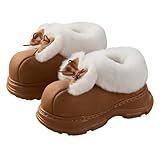 Cozy Cute Y2K Faux Suede Faux Fur Lined Warm Platform...