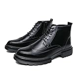 LRMYMHY Mens Leather Wingtip Oxford Dress Boots Brogue...