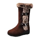 Women's Mid Calf Snow Boots for Women,Suede Double...