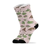 Otters Pink Pattern Crew Socks for Women Men Warm Boot...