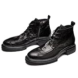 LRMYMHY Men's Lace Up Ankle Boots Motorcycle Combat...