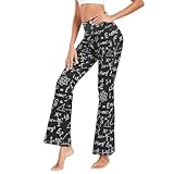 CHIFIGNO White Math Black Women's Flare Leggings...