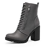 DREAM PAIRS Women's Combat Ankle Boots Chunky Heel Lace...
