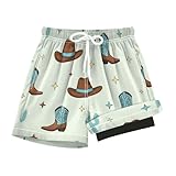 SLHKPNS Boys Bathing Suit Cowboy Hat Boots Cactus Stars...