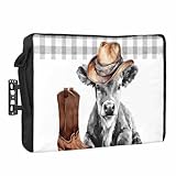 Farmhouse Cow Waterproof Outdoor TV Cover, Grey Animal...