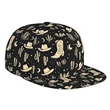 Black Cowboy Boots Cactus Print Snapback Hats for Men...