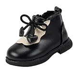 Fleece Lined Ankle Boots for Baby Girls Side Zip Bow...
