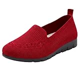 Movnebyro Women's Knitted Flat Shoes Mesh Walking Shoes...