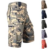 Men's Tactical Cargo Shorts with Multi Zipper Pockets...