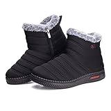 TEMOFON Womens Snow Boots Winter: Black Warm Fur Lined...
