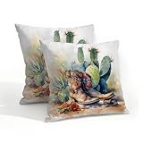 Ivolege Cowboy Boots Deserts Pattern Waterproof Pillow...