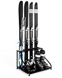 Freestanding Steel Ski & Snowboard Storage Rack for 4...