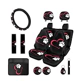 Tomeusey Heart Paw Print Car Seat Covers for Women Men...