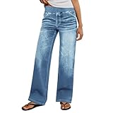 Women's Stretch Wide Leg Jeans Loose Fit Elastic...