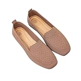 Medium Elderly Women Knit Flat Shoes Lightweight...