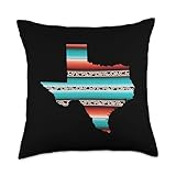 Texas Mexican Serape Cowhide Throw Pillow