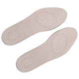 SECFOU Breathable Cowhide Insoles Leather Shoe Pads for...