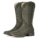 IUV Cowboy Boots for Women Square Toe Western Cowgirl...
