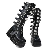 Gothniero Platform Boots Black Goth Boots Knee High...