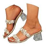 YAVSDN Clear Heels for Women Transparent Two Strap...