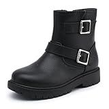 SIXXIN Girls Side Zipper Lace Up Ankle Boots Comfort...